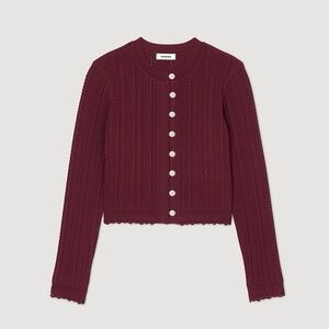 Sandro Burgundy Cardigan Sweater